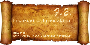Frankovits Ernesztina névjegykártya